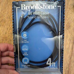 NIB Brookstone 60 Watt Type-C to Type-C Charging Cable
